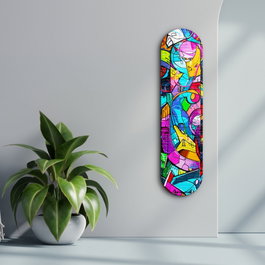 Wallity Pintura Decorativa Graffiti Abstract de Vidrio Templado 20 x 80 cm